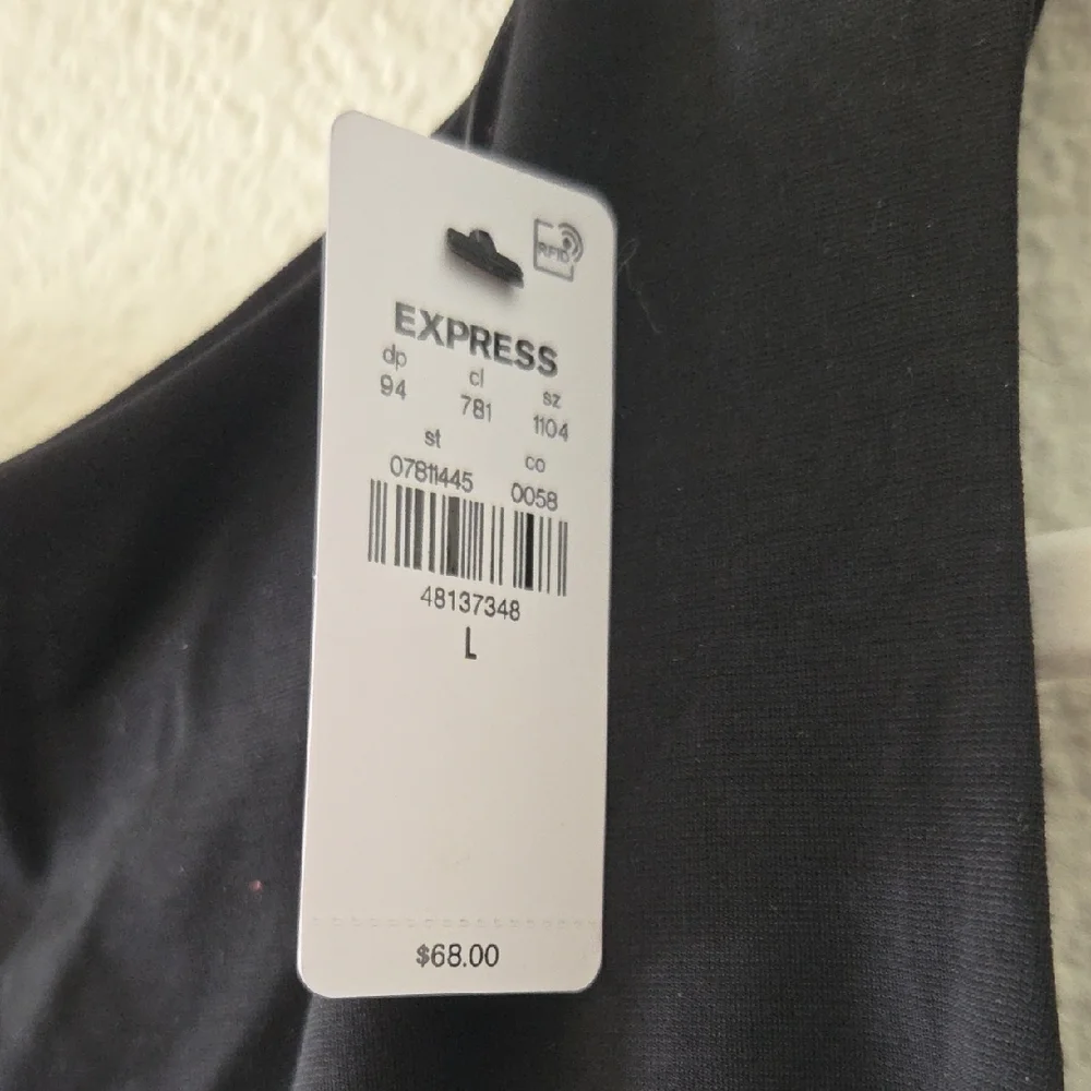 Express Black Sleeveless Fit & Flare Mini Dress - Picture 4 of 5